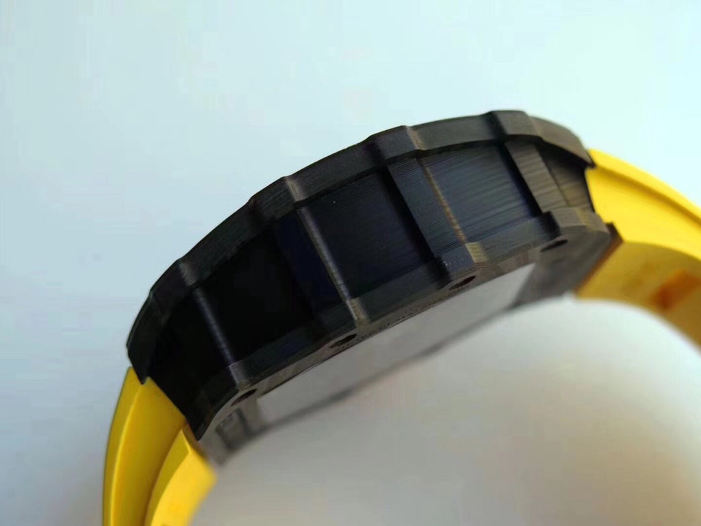 Richard Mille RM35-02 RAFA Carbon Skeleton Automatic Watch Yellow Rubber Strap (Custom)
