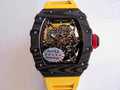 Richard Mille RM35-02 RAFA Carbon Skeleton Automatic Watch Yellow Rubber Strap (Custom)