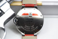 Cartier Ballon Bleu Diamond Bezel Ladies Watch with Red Alligator Strap
