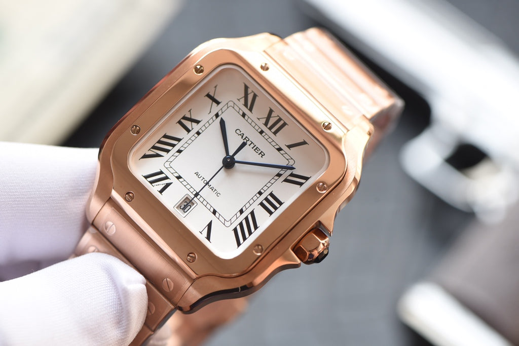 Cartier Santos Rose Gold Automatic Watch