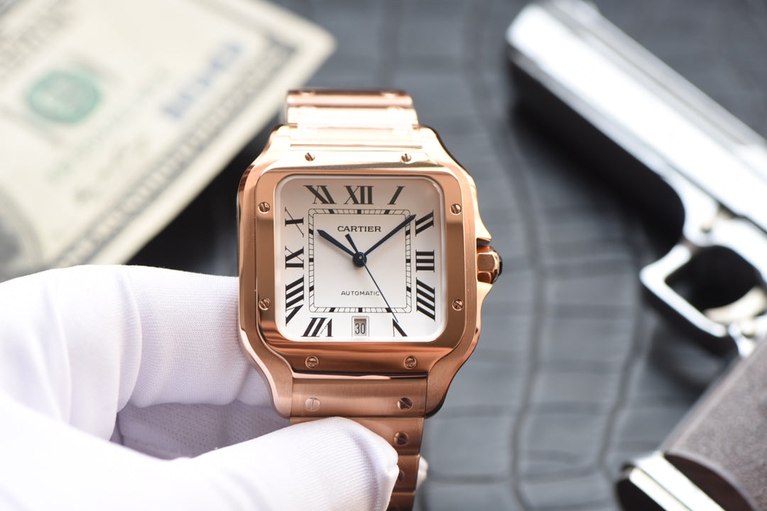 Cartier Santos Rose Gold Automatic Watch