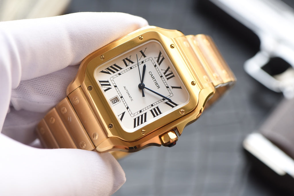Cartier Santos Gold-Tone Automatic Watch