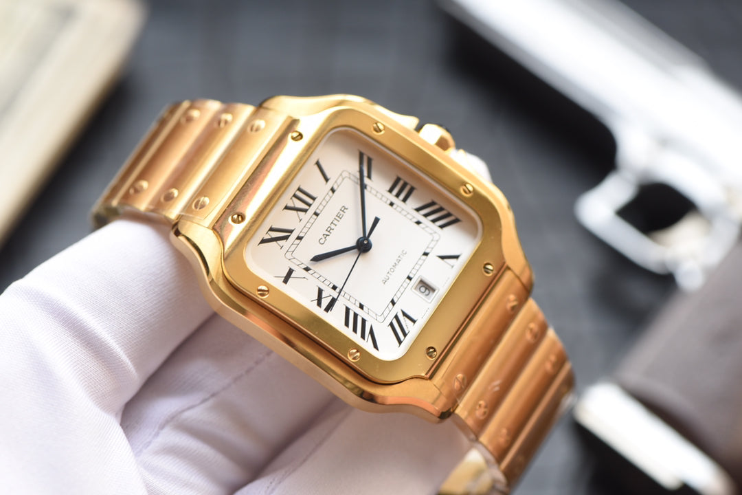 Cartier Santos Gold-Tone Automatic Watch