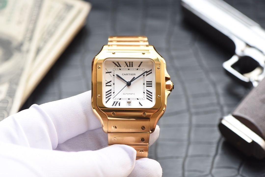 Cartier Santos Gold-Tone Automatic Watch