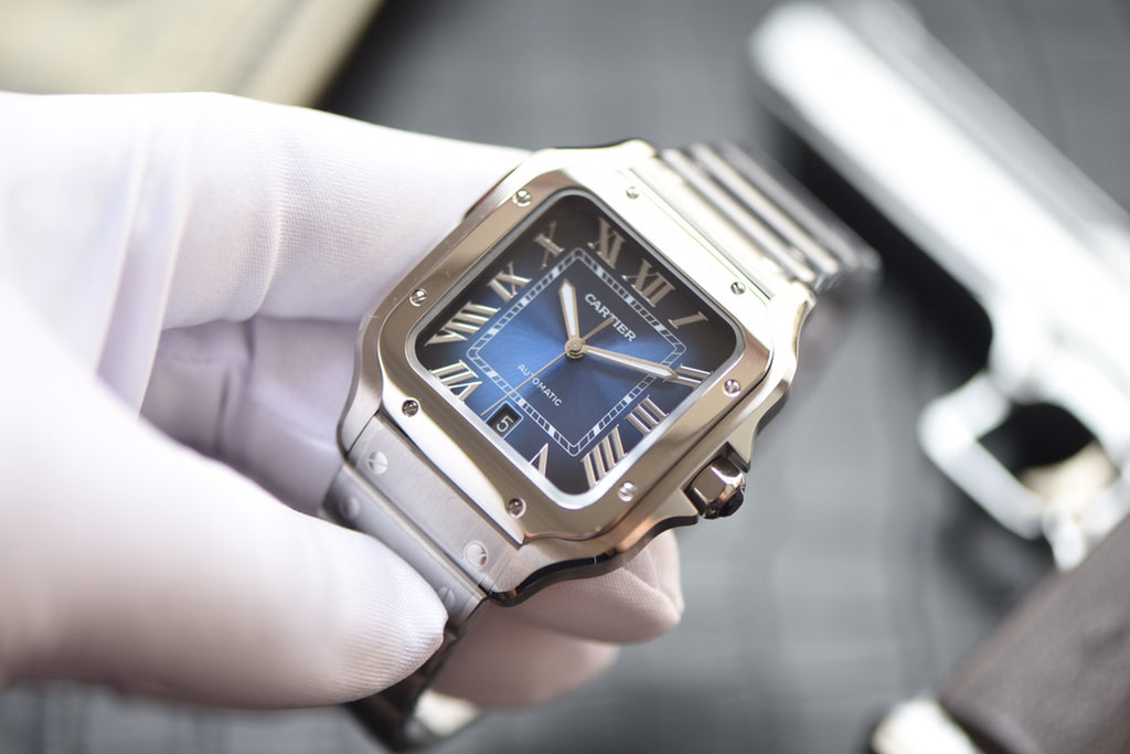 Cartier Santos de Cartier Blue Dial Two-Tone Automatic Watch