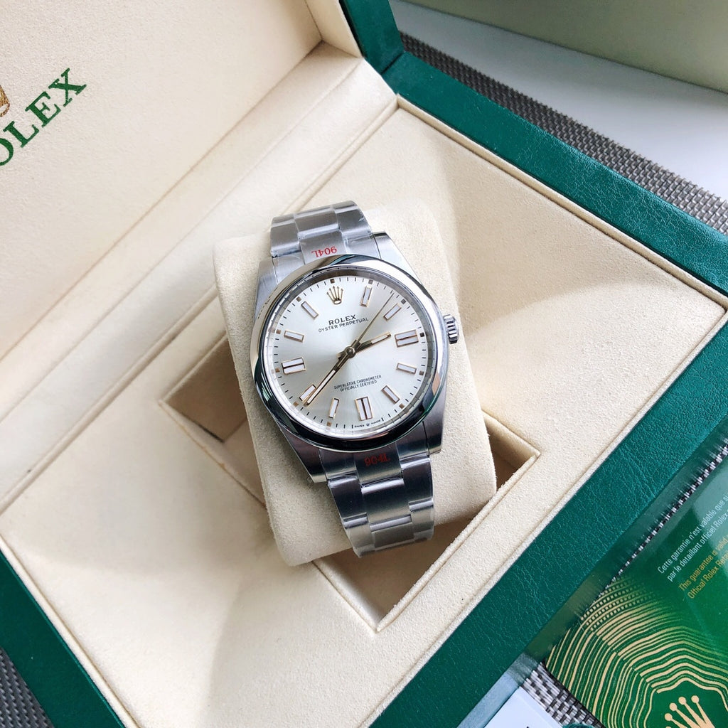 Rolex Oyster Perpetual 41 Silver Dial Stainless Steel Watch (Custom)