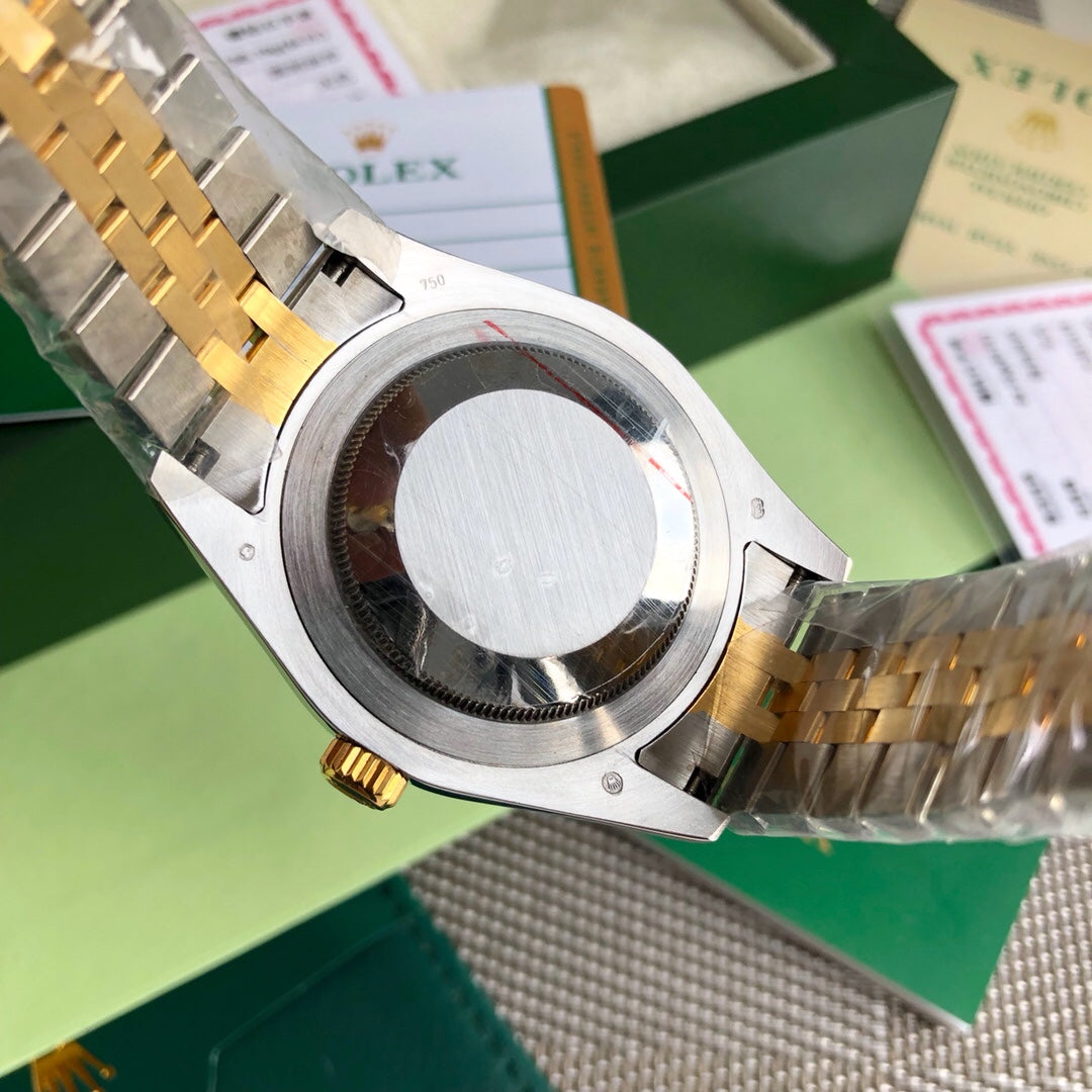 Rolex Datejust Two-Tone Gold & Steel Diamond Dial Couple Watch Set 41mm & 28mm (Custom)