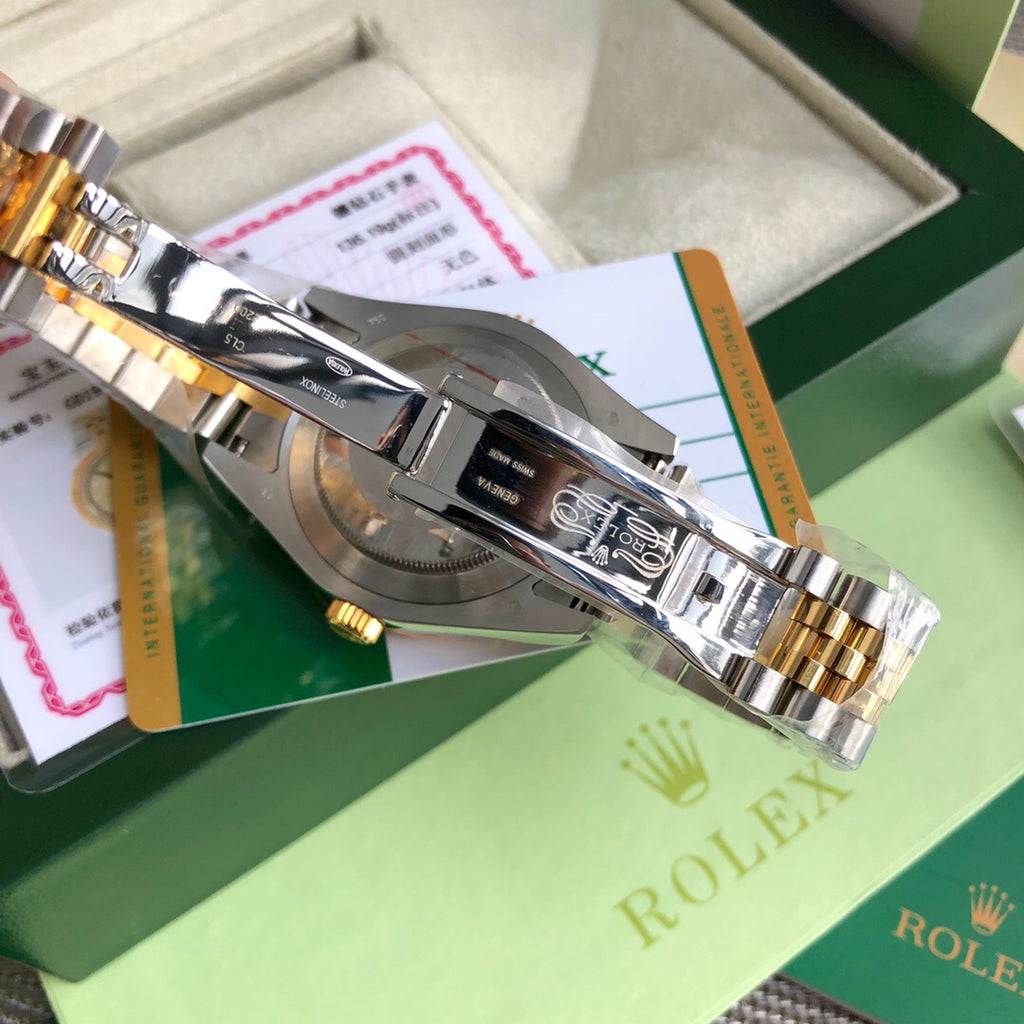 Rolex Datejust Two-Tone Gold & Steel Diamond Dial Couple Watch Set 41mm & 28mm (Custom)