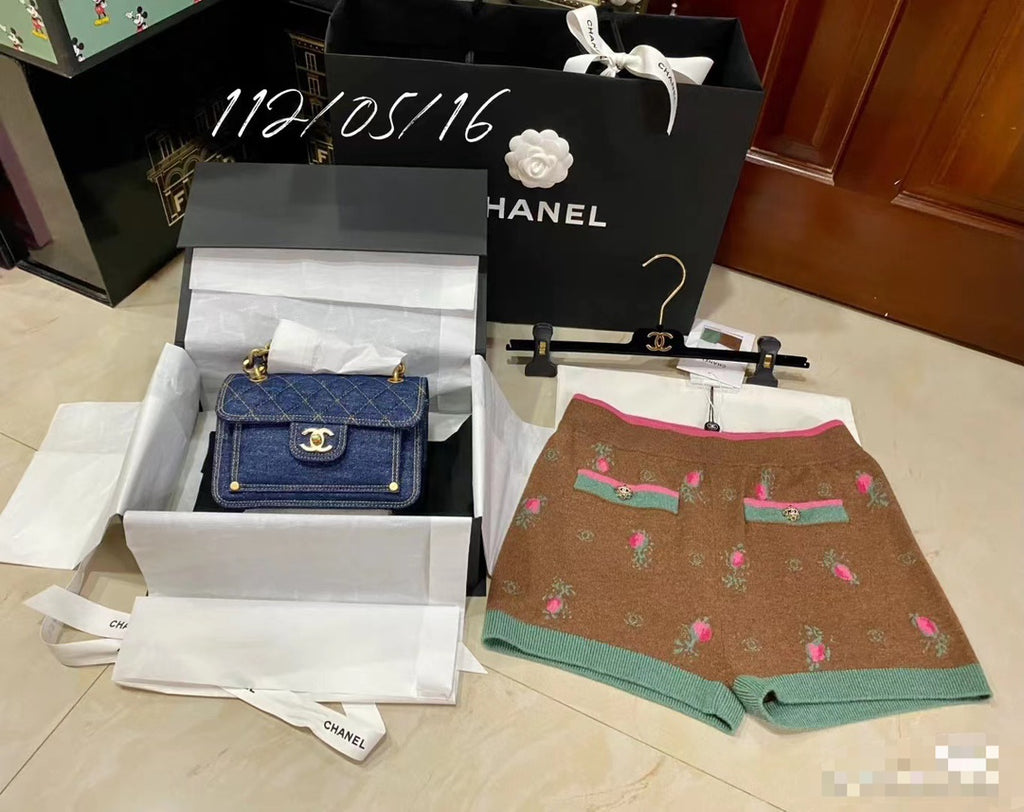 Chanel 23S Denim Classic Flap Blue Antique Gold Hardware