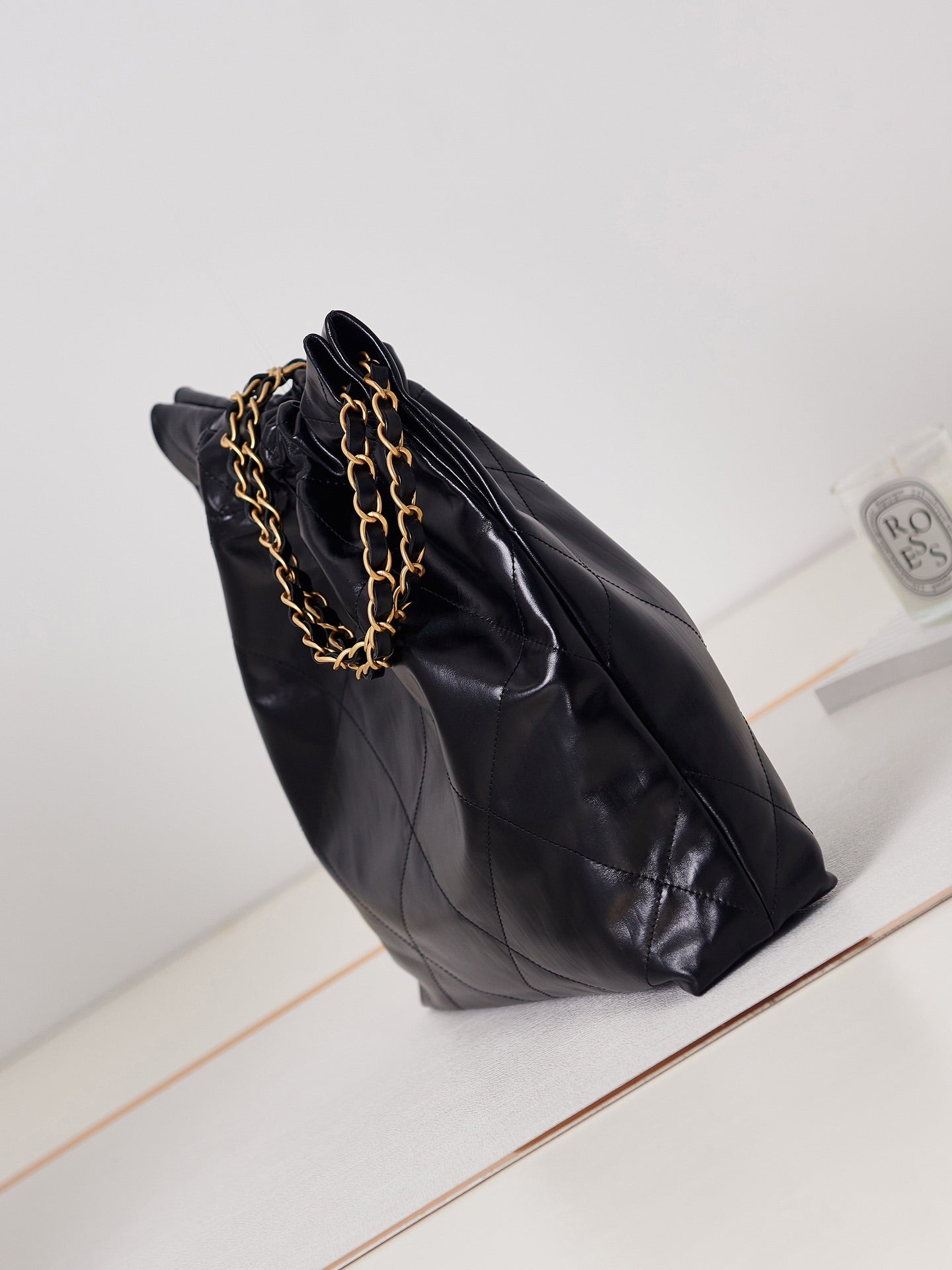 Chanel 22 Bag Black Calfskin Large Gold Hardware