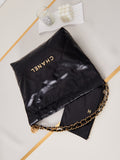 Chanel 22 Bag Black Calfskin Large Gold Hardware
