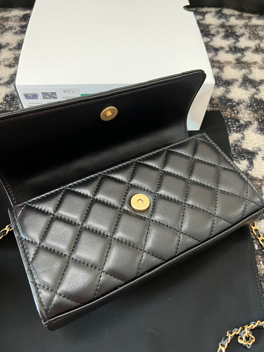 Chanel Black Quilted Lambskin Dual Lion Head Gold Chain Flap Bag (Custom)