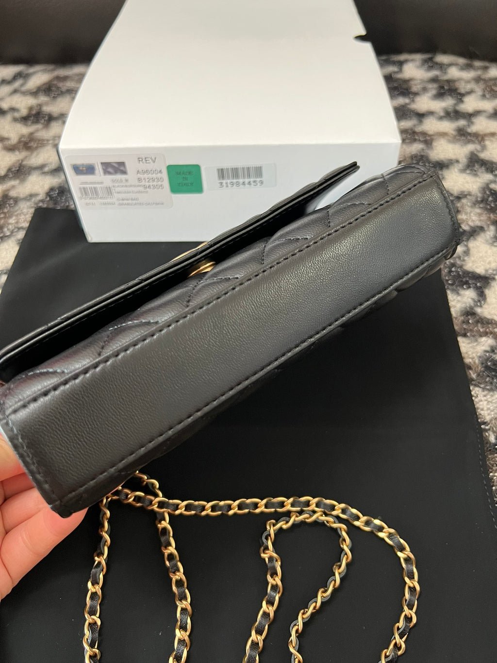 Chanel Black Quilted Lambskin Dual Lion Head Gold Chain Flap Bag (Custom)