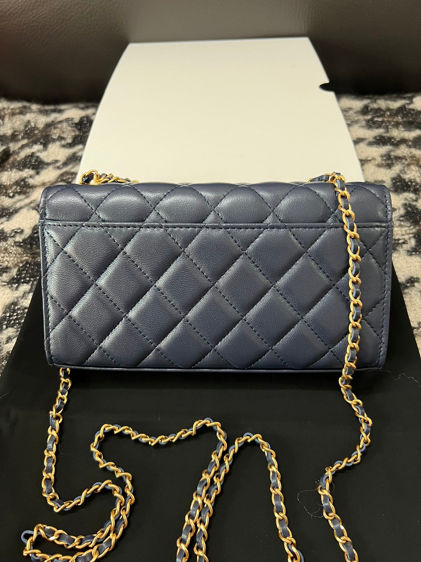 Chanel Navy Blue Quilted Lambskin Lion Head Chain Bag (Custom)