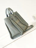 Chanel Deauville Tote Denim Blue Large with Matching Pouch Silver Hardware