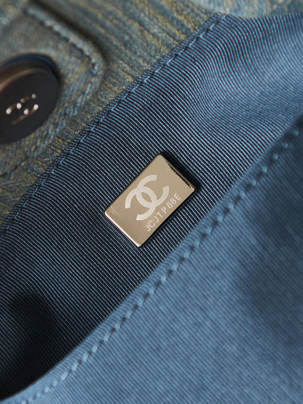 Chanel Deauville Tote Denim Blue Large with Matching Pouch Silver Hardware