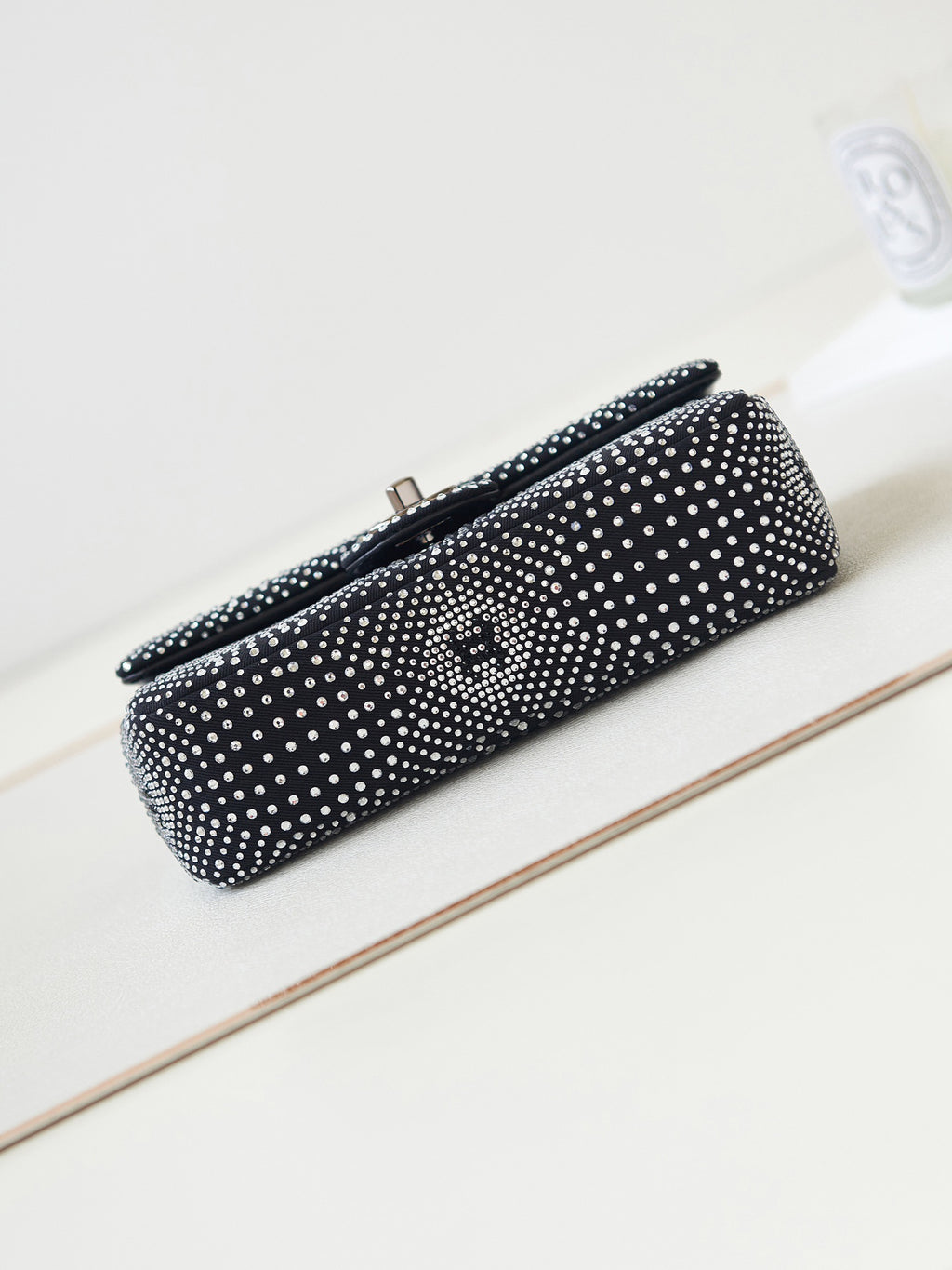 Chanel Classic Flap Crystal Embellished Black Mini Ruthenium Hardware