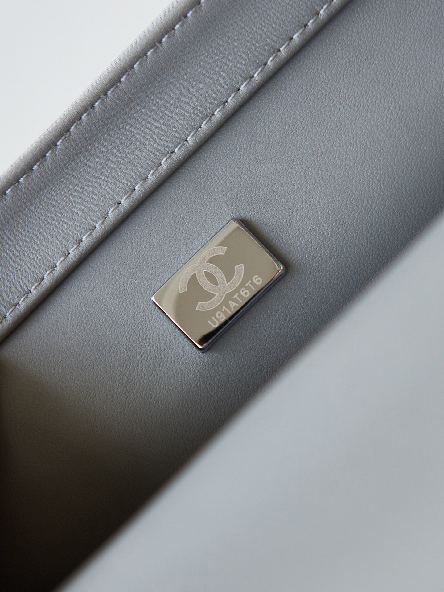 Chanel Classic Flap Crystal Embellished Silver Grey Mini Ruthenium Hardware