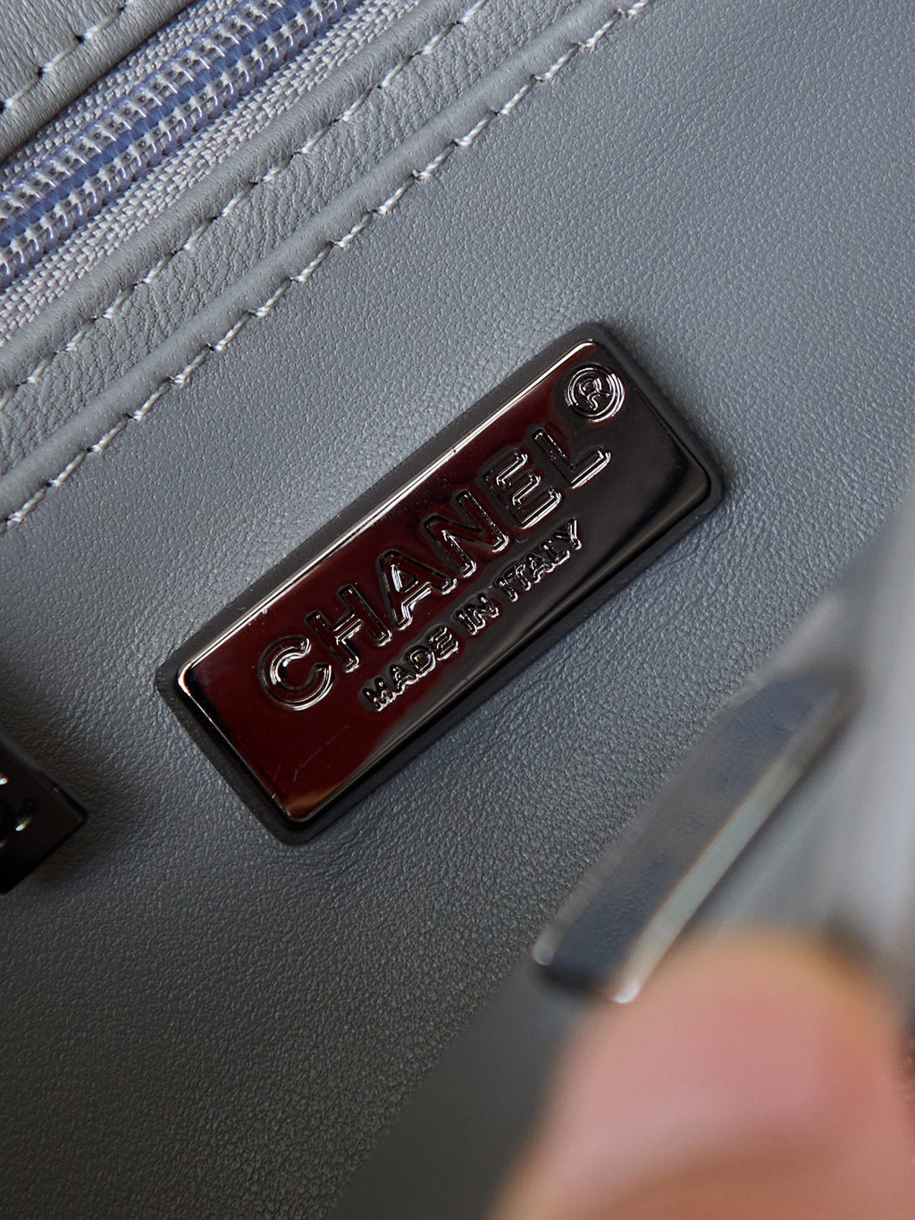 Chanel Classic Flap Crystal Embellished Silver Grey Mini Ruthenium Hardware
