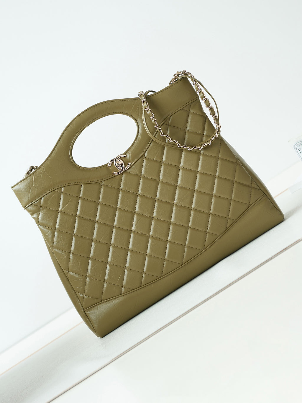 Chanel 31 Bag Olive Green Calfskin Large Gold Hardware