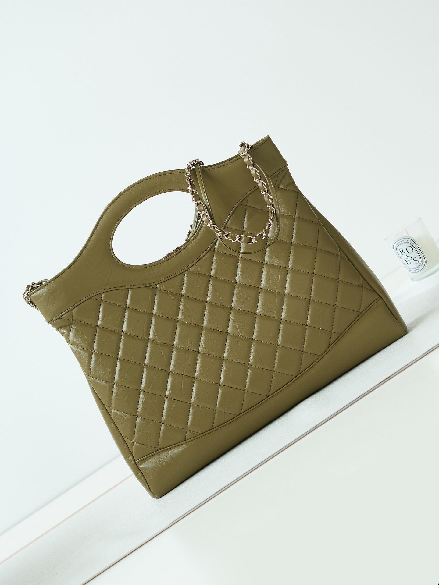 Chanel 31 Bag Olive Green Calfskin Large Gold Hardware