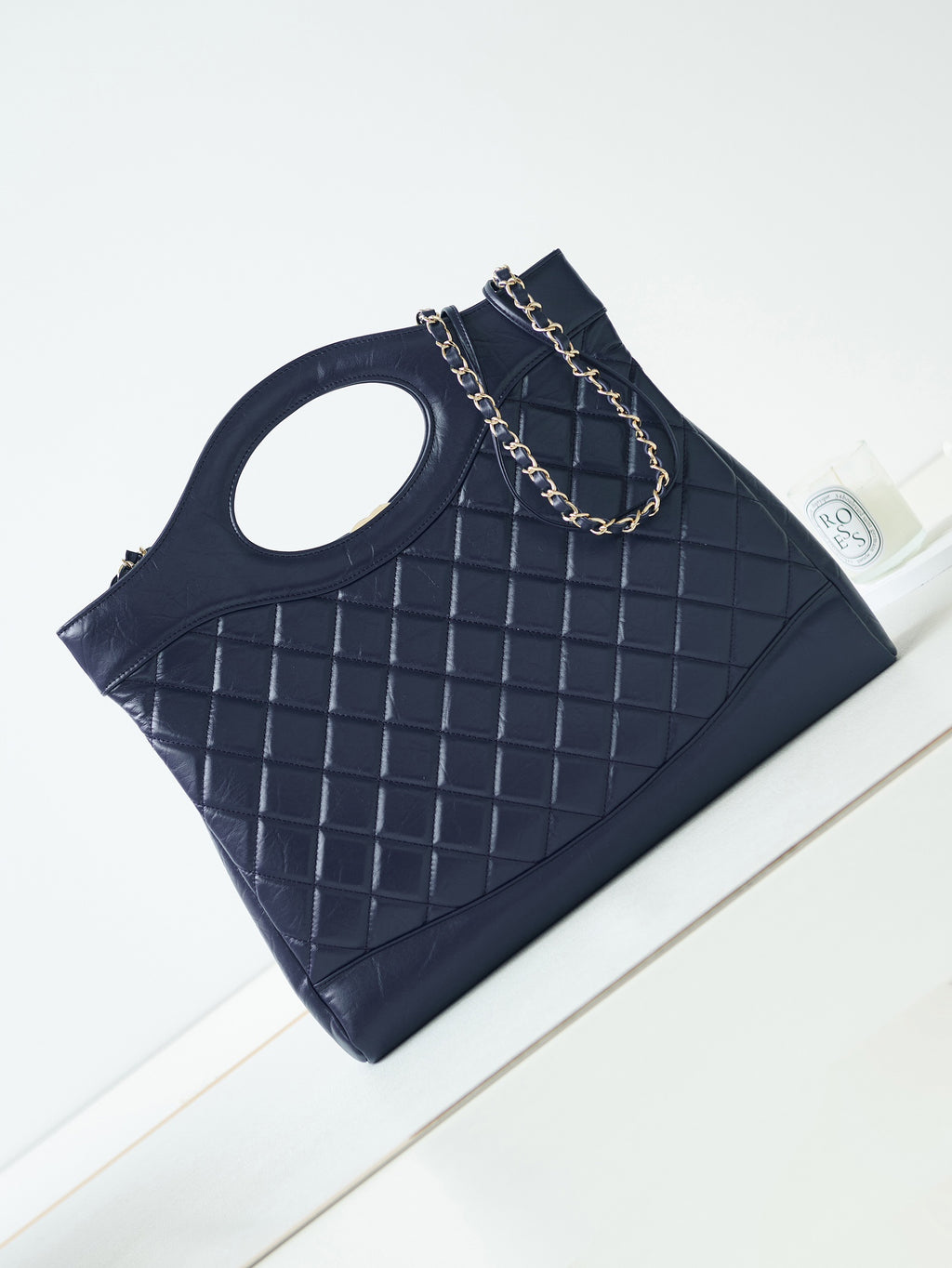 Chanel 31 Bag Navy Blue Lambskin Large Gold Hardware