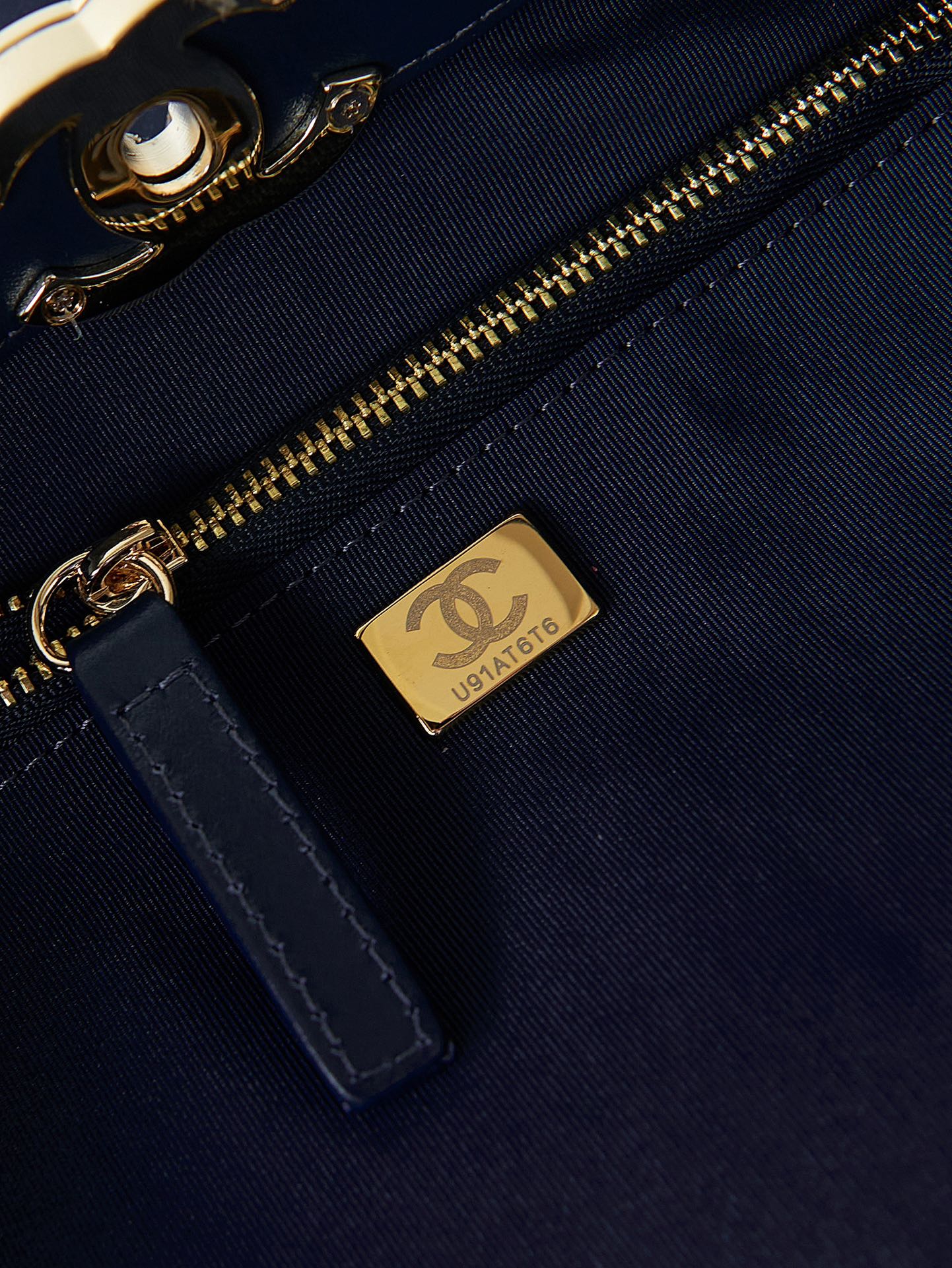 Chanel 31 Bag Navy Blue Lambskin Large Gold Hardware