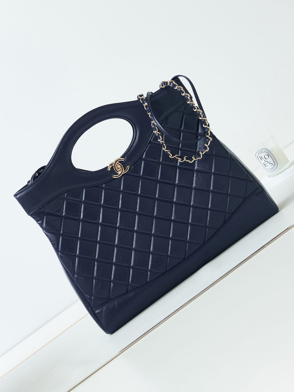 Chanel 31 Bag Navy Blue Lambskin Large Gold Hardware