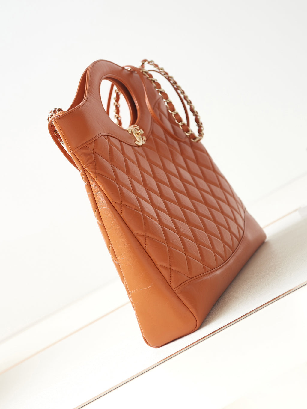 Chanel 31 Bag Caramel Brown Lambskin Large Gold Hardware