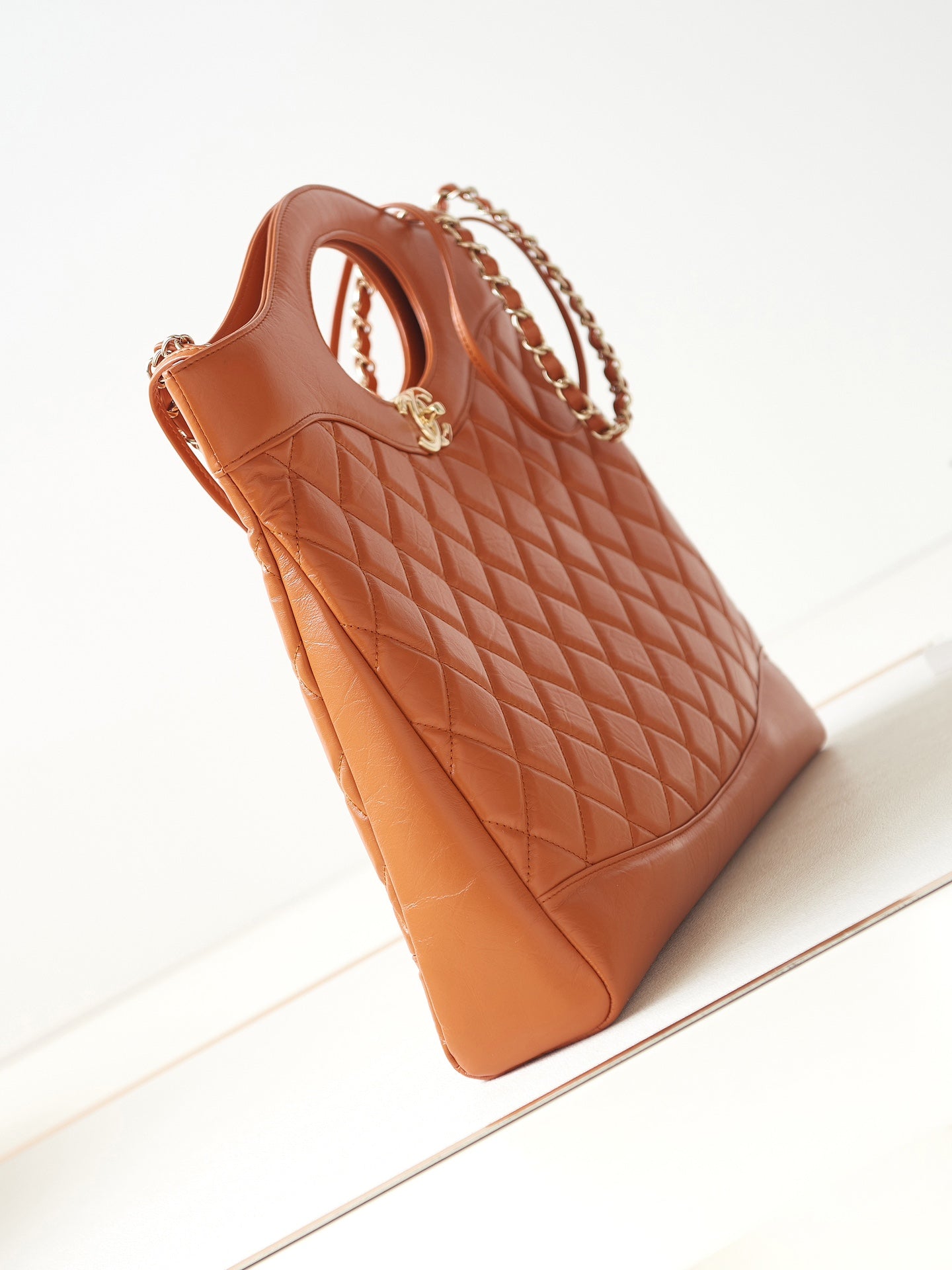 Chanel 31 Bag Caramel Brown Lambskin Large Gold Hardware