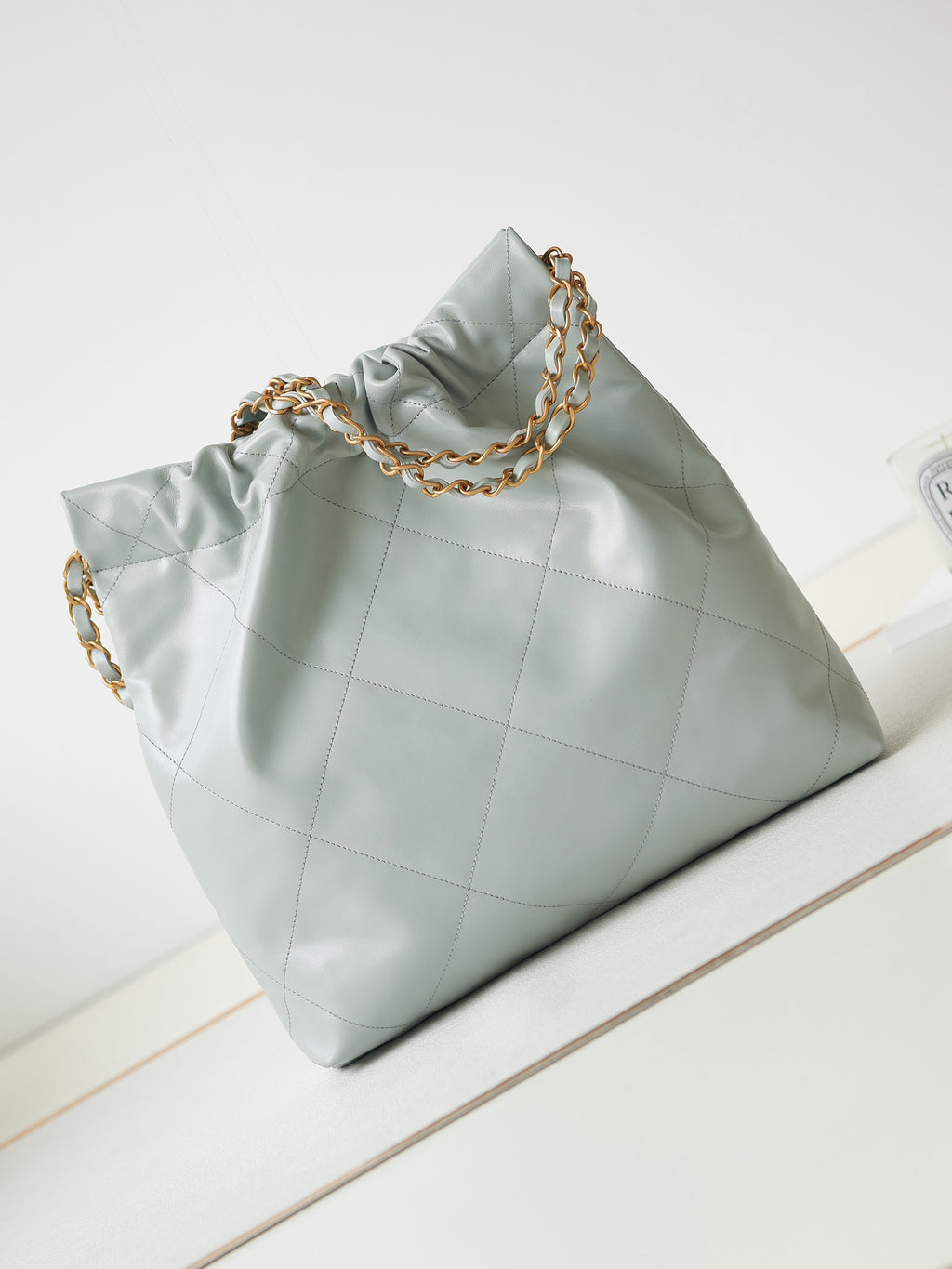 Chanel 22 Bag Mint Green Calfskin Large Gold Hardware