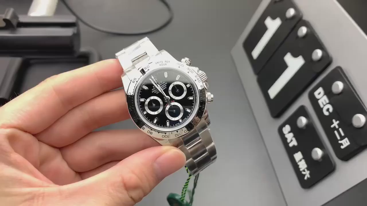 Rolex Daytona Black Dial Black Ceramic Bezel Stainless Steel Chronograph Watch 116500LN (Custom)